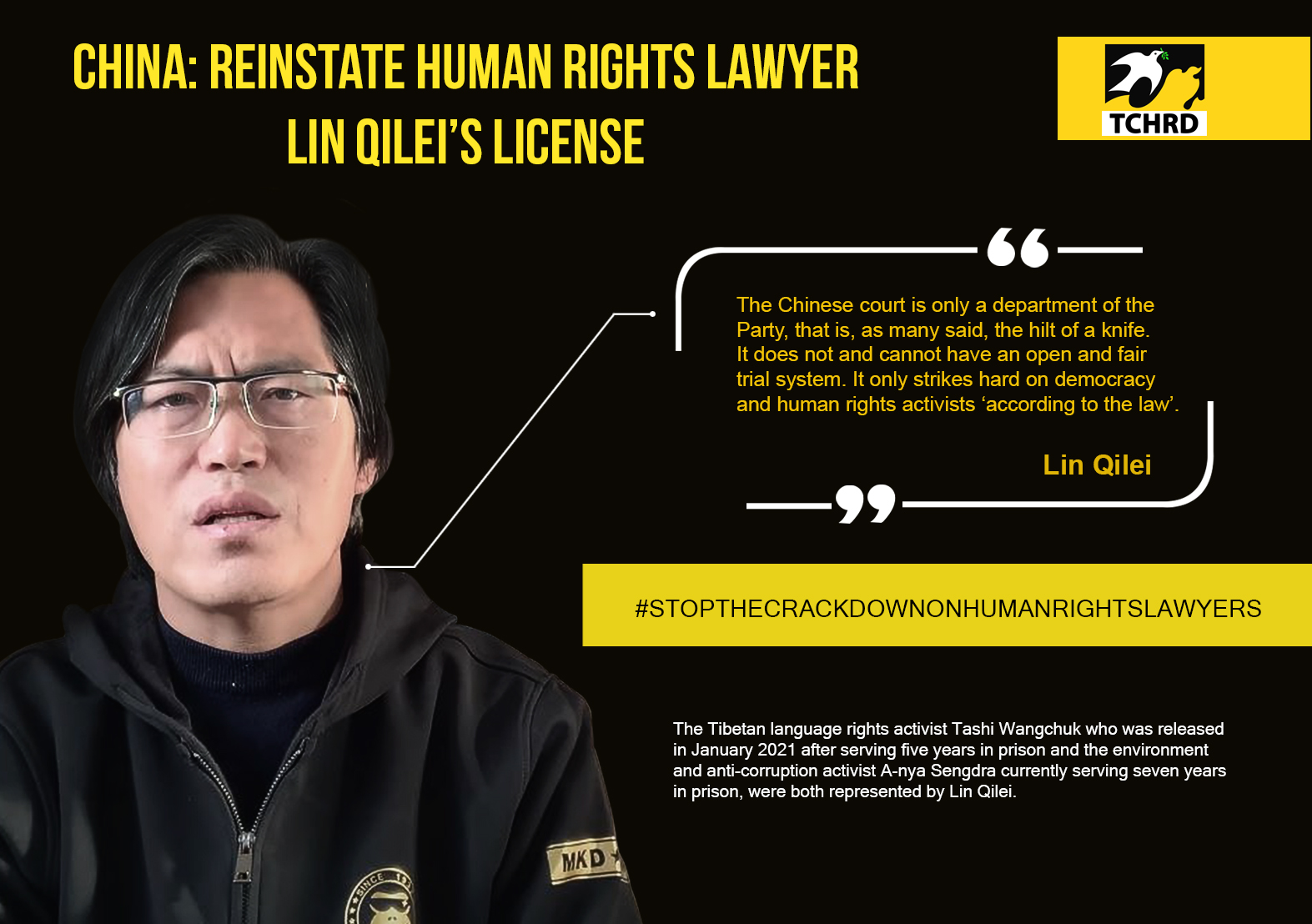 China: Reinstate Human Rights Lawyer Lin Qilei’s license