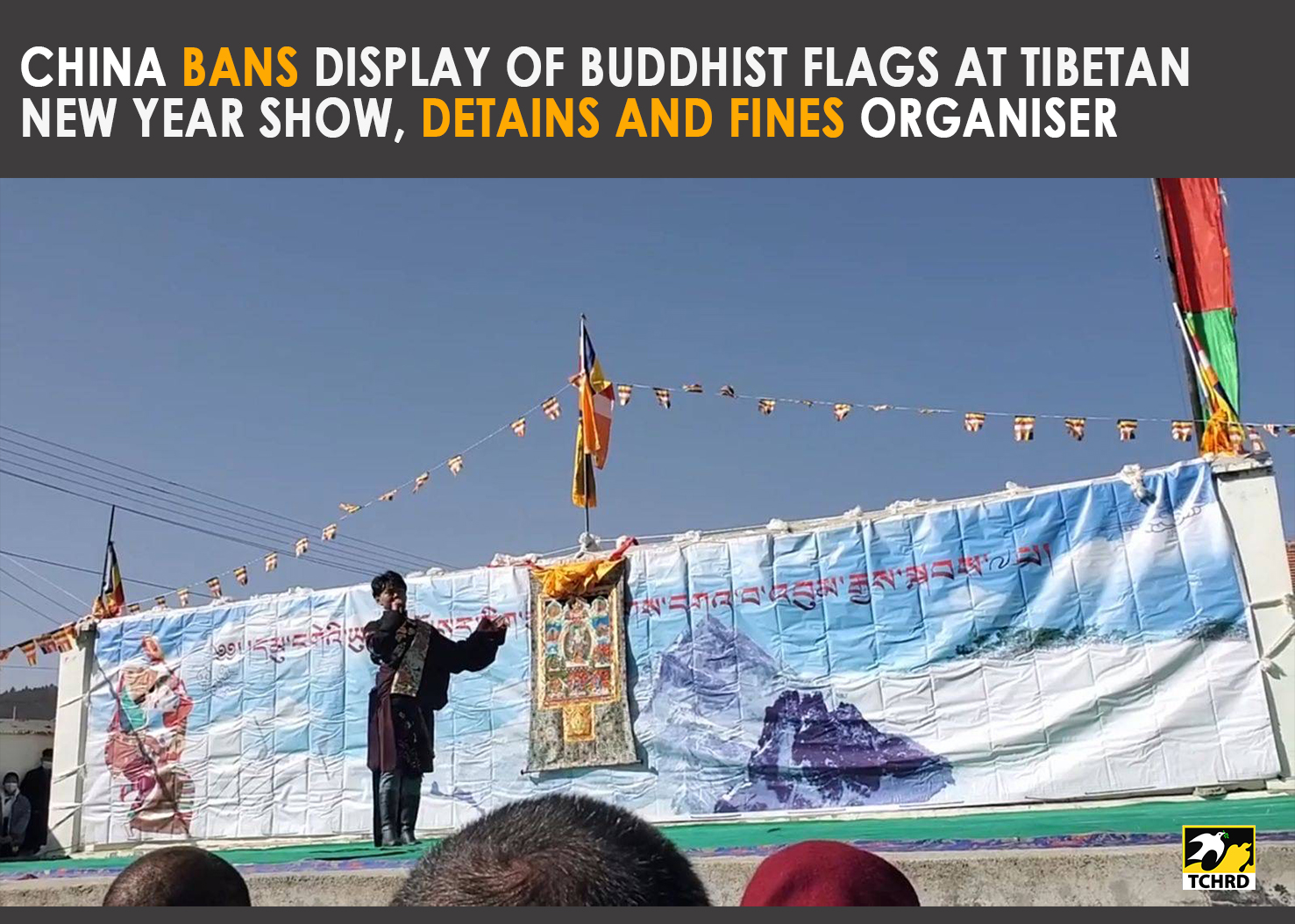 China bans display of Buddhist flags at Tibetan New Year show, detains and fines organiser