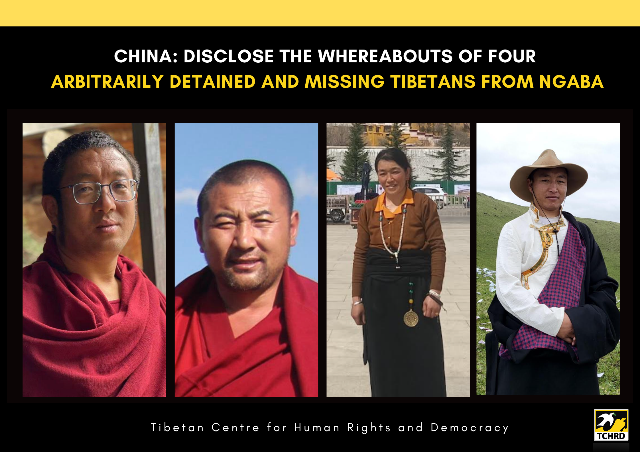 China: Disclose the Whereabouts of Four Arbitrarily Detained and Missing Tibetans from Ngaba